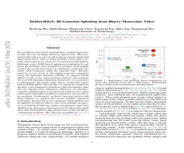 Paper thumbnail for Deblur4DGS: 4D Gaussian Splatting from Blurry Monocular Video