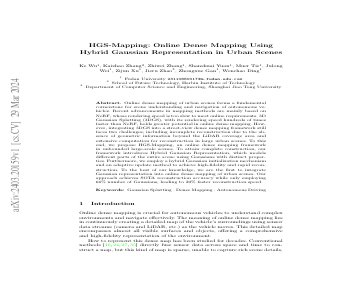 Paper thumbnail for HGS-Mapping: Online Dense Mapping Using Hybrid Gaussian Representation in Urban Scenes