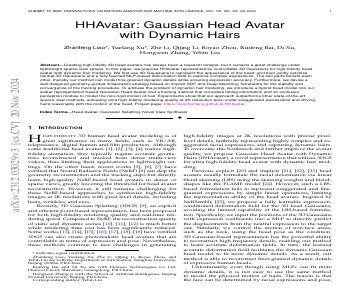 Paper thumbnail for Gaussian Head Avatar: Ultra High-fidelity Head Avatar via Dynamic Gaussians