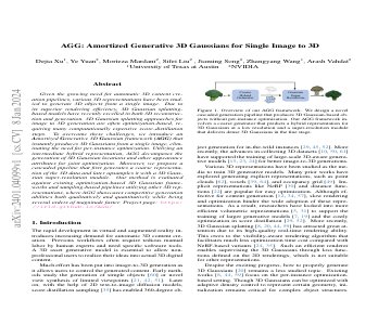 Paper thumbnail for AGG: Amortized Generative 3D Gaussians for Single Image to 3D
