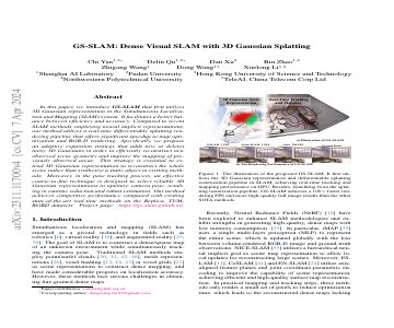 Paper thumbnail for GS-SLAM: Dense Visual SLAM with 3D Gaussian Splatting