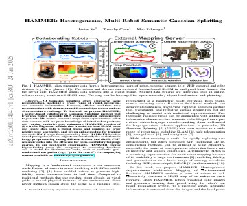 Paper thumbnail for HAMMER: Heterogeneous, Multi-Robot Semantic Gaussian Splatting