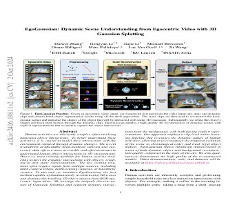 Paper thumbnail for EgoGaussian: Dynamic Scene Understanding from Egocentric Video with 3D Gaussian Splatting