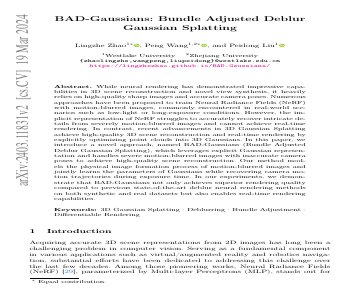 Paper thumbnail for BAD-Gaussians: Bundle Adjusted Deblur Gaussian Splatting